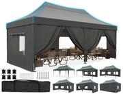 LuxusKollektion Faltpavillon Faltpavillon 3x6m Grau wasserdicht mit...