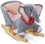 tectake Schaukelpferd Schaukeltier Elefant, weicher Pl&uuml;schbezug, mit