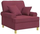 vidaXL Sessel XL-Sessel mit Kissen Weinrot Stoff (1-St)
