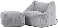 icon Sitzsack Kinder aus Cord flauschig mit Hocker &bdquo;Natalia&ldquo; (Spar-Set, 1 x