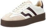 Sneaker GANT "Cuzmani", Damen, Gr. 37, beige (wei&szlig;, dunkellila), Leder,