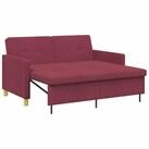 vidaXL Sofa Schlafsofa Ausziehbar Weinrot Stoff, 1 Teile