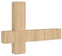 vidaXL TV-Wand 5-tlg. Wohnwand Sonoma-Eiche Holzwerkstoff, (1-St)