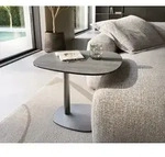 DELIFE Couchtisch Edge, Boot 60x60 cm Keramik Beton Grau Eleny Edelstahl...