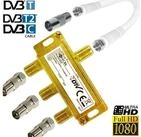 TronicXL SAT-Verteiler 3-Fach IEC Sat Splitter Verteiler Antennenverteiler TV