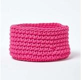 Homescapes Brotkorb Gestrickter Aufbewahrungskorb, 100% Baumwolle pink - 37 x...
