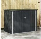 vidaXL Gartenbox, Gartenlagerbox Schwarz 151,5 x 82 x 110,5 cm Stahl