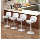 LuxusKollektion Barhocker Barhocker 4er Set h&ouml;henverstellbar PU Leder...