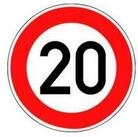 Warnschild VKZ.274-20 Ronde 600mm 20 km/h RAL-G&uuml;tezeichen Folie RA1