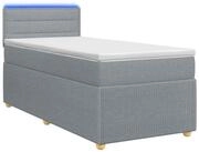vidaXL Bett Boxspringbett mit Matratze Hellgrau 80 x 200 cm Stoff (1-tlg)