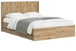vidaXL Bett Bettgestell mit Stauraum und Kopfteil Artisan-Eiche (1-tlg)