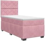 vidaXL Bett Boxspringbett mit Matratze mit Kopfteil Rosa 80 x 200 cm Samt...