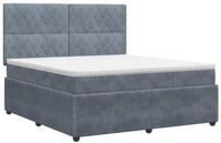 vidaXL Bett Boxspringbett mit Matratze Dunkelgrau 160 x 200 cm Samt (1-tlg)