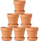 Briful Blumentopf 6er Set Terrakotta Pflanzt&ouml;pfe mit Untersetzer 10x10 cm