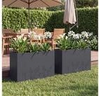vidaXL Hochbeet vidaXL Garten-Pflanzgef&auml;&szlig; 2 Stk. Anthrazit 80 x 30 x 49 cm