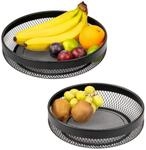 eluno Obstschale Brotkorb 2er Set, rund, aus schwarzem Metall, Metall, (2-tlg),
