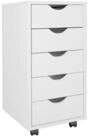 Wohnling Rollcontainer B&uuml;rocontainer Wei&szlig; B&uuml;ro Schubladencontainer...