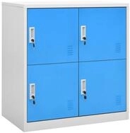 vidaXL Schranksystem Schlie&szlig;fachschr&auml;nke 2 Stk. Hellgrau und Blau 90x45x92,5cm