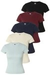 URBAN CLASSICS T-Shirt Urban Classics Ladies Short Slim Tee 5-Pack (1-tlg)