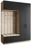 Masseno Garderobenschrank REMA 180 x 240 cm Garderoben-Set mit 2 T&uuml;ren Eiche...