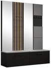 Masseno Garderobenschrank MODULO 161,2 x 204 cm Flurm&ouml;bel mit Spiegel Schwarz