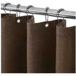 LuxusKollektion Duschvorhang Duschvorhang Textil Leinen - Braun H182 x B122 cm...