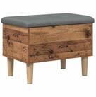 vidaXL Truhe 62 x 42 x 46 cm Truhe Aufbewahrungsbank mit Kissen Eichenholz...