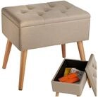 tectake Bank Sitzm&ouml;bel, Ma&szlig;e: 51 x 37,5 x 45,5 cm, gepolstert, in Leinenoptik
