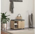 vidaXL Sitzbank, Flurbank mit Kissen Uni Sonoma-Eiche 60 x 38 x 46 cm