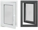 vidaXL Fenster Kellerfenster Innenseite Farbe Wei&szlig; RISOR 50 x 75 cm, (1 St)