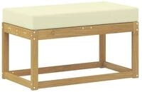 vidaXL Sofaelement Outdoor Hocker Bank Massivholz Wei&szlig; (1 St)