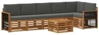 vidaXL Gartenlounge-Set Outdoor-Sofagarnitur 6 stk. Natur und Anthrazit, (6-tlg)