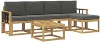 vidaXL Gartenlounge-Set Outdoor-Sofagarnitur 6 stk. Wei&szlig; und Anthrazit, (6-tlg)