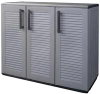 vidaXL Schranksystem Gartenschrank Grau und Schwarz 102x37x84 cm PP (1-St)