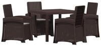 vidaXL Gartenlounge-Set Garten Essgruppe 5 stk. Braun und Hellgrau PP, (5-tlg)