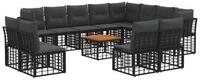 vidaXL Gartenlounge-Set Outdoor-Sofagarnitur 13 stk. Schwarz und Dunkelgrau