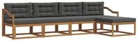 vidaXL Gartenlounge-Set Outdoor-Sofagarnitur 5 stk. Natur und Anthrazit, (5-tlg)