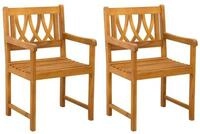 vidaXL Gartenstuhl Gartenst&uuml;hle 2 stk. Natur Massives nholz (2 St)