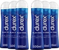 durex Gleitgel Play Feel, Spar-Pack, 6-tlg., Leichtes seidiges Gleitmittel f&uuml;r