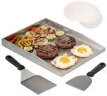 eluno Grillplatte Plancha-Set aus Edelstahl (4-St., 1x Plancha-Platte, 1x