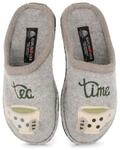 Haflinger Flair Tea Time Pantoffeln, steingraumeliert Hausschuh