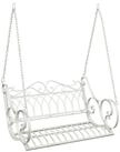 vidaXL Hollywoodschaukel Schaukelbank Stahl 109 x 75 x 59 cm Antik Wei&szlig;, 1 tlg.