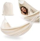 HyperMotion H&auml;ngematte HyperMotion H&auml;ngematte Boho Beige 200x150 cm mit Tasche