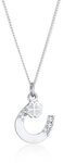 Elli Kette mit Anh&auml;nger Hufeisen Kleeblatt 925 Silber, mit Kristallen von