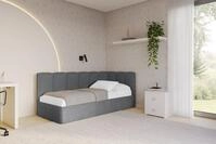 ALTDECOR Jugendbett DEXY (Jugendbett mit Bettkasten und Lattenrost, Polsterbett mit