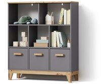 Livinity&reg; B&uuml;cherregal Mailo, Grau/Artisan/Artisan, 98.4 x 113.4 cm, 1-tlg.