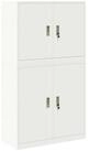 vidaXL Aktenschrank Aufbewahrungsschrank 2 stk. Wei&szlig; 90 x 40 x 160 cm Stahl...