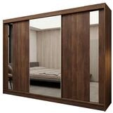 Masseno Schwebet&uuml;renschrank GRAZIA 240 cm Kleiderschrank mit Spiegel 3 T&uuml;ren