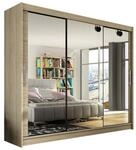 MIRJAN24 Kleiderschrank Aston III (mit Schiebet&uuml;ren und Spiegel) 250x215x58 cm,