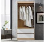 en.casa Kleiderschrank &raquo;Bastheim&laquo; 2 T&uuml;ren, 1 Stange, 2 Schubladen 176x80x52...